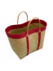 Le Comptoir de la Plage Strandtasche "Tsimgy" in Beige/ Rot - (B)55 x (H)40 x (T)22 cm