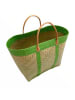 Le Comptoir de la Plage Strandtas "Tsimgy" beige/groen - (B)55 x (H)40 x (D)22 cm