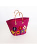 Le Comptoir de la Plage Strandtasche "Majunga" in Fuchsia/ Bunt - (B)34 x (H)40 x (T)14 cm
