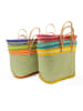 Le Comptoir de la Plage Strandtasche "Sava" in Beige/ Grün - (B)45 x (H)40 x (T)20 cm