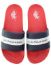 U.S. Polo Assn. Pantoletten in Dunkelblau/ Weiß