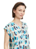 BETTY & CO Blouse crème/turquoise/zwart