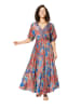 Aller Simplement Kleid in Blau/ Rot/ Türkis