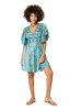 Aller Simplement Jurk turquoise/oranje