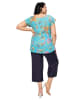 Aller Simplement Blouse turquoise/meerkleurig