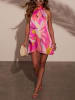 Milan Kiss Kleid in Pink/ Creme