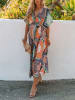 Milan Kiss Jurk oranje/donkerblauw