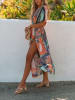Milan Kiss Jurk oranje/donkerblauw