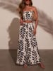 Milan Kiss Marlenehose in Beige/ Dunkelblau