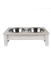 Clayre & Eef Fressnapf in Weiß/ Silber - (B)40 x (H)12 x (T)12 cm