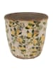 Clayre & Eef Blumentopf in Beige/ Gelb - (H)14 x Ø 13 cm