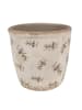 Clayre & Eef Doniczka w kolorze beżowo-zielonym - wys. 14 x Ø 13 cm