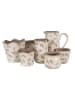 Clayre & Eef Bloempot beige/groen - (H)14 x Ø 13 cm