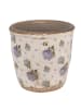 Clayre & Eef Bloempot beige/paars - (H)14 x Ø 13 cm