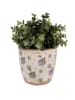 Clayre & Eef Bloempot beige/paars - (H)14 x Ø 13 cm