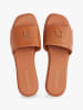 Tommy Hilfiger Shoes Leder-Pantoletten in Hellbraun