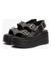 Tommy Hilfiger Shoes Leder-Keilsandaletten in Schwarz