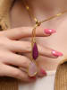 L'Atelier de Gaia Vergulde ketting met hanger - (L)60 cm