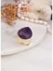 L'Atelier de Gaia Vergulde ring met edelsteen