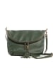 Lucca Baldi Leren schoudertas "Cetona" donkergroen - (B)24 x (H)18 x (D)4 cm