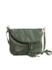 Lucca Baldi Leren schoudertas "Cetona" donkergroen - (B)24 x (H)18 x (D)4 cm