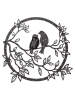STAR Trading Ledsolarwanddecoratie "Love Birds Metall" zwart - (B)40 x (H)38 cm
