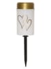 STAR Trading Solarny znicz LED "Hearty" w kolorze złoto-białym - 12 x 7 cm