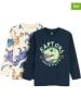 COOL CLUB 2er-Set: Longsleeves in Dunkelblau/ Creme/ Bunt