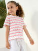 COOL CLUB Gebreid shirt lichtroze/wit