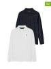 Polo Club 2er-Set: Poloshirts in Weiß/ Dunkelblau