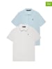 Polo Club 2er-Set: Poloshirts in Hellblau/ Weiß