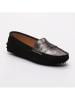 CHARLES & SMITH Leren mocassins "Thandie" zwart/zilverkleurig