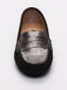 CHARLES & SMITH Leder-Mokassins "Thandie" in Schwarz/ Silber