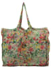 Really Nice Things Shopper "Green Garden" in Grün/ Rosa - (B)50 x (H)40 x (T)7 cm