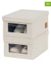 STORE IT 2er-Set: Ordnungsboxen ''Premium'' in Creme - (B)34 x (H)15 x (T)23 cm