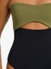 Jets Badeanzug in Khaki/ Schwarz