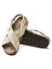Birkenstock Skórzane sandały "Tulum" w kolorze kremowym