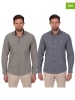 The Time of Bocha 2er-Set: Hemden - Regular fit - in Grau/ Blau