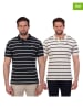 The Time of Bocha 2er-Set: Poloshirts in Dunkelblau/ Creme