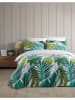 Colourful Cotton Beddengoedset "Nui" wit/turquoise