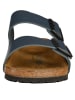 Birkenstock Leder-Pantoletten "Arizona" in Dunkelblau - Weite S
