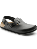 Birkenstock Leder-Halbsandalen "Tokio" in Schwarz