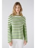 Oui Pullover in Grün/ Weiß