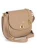 Anna Morellini Leder-Umhängetasche "Iseppa" in Beige - (B)24 x (H)21 x (T)9 cm