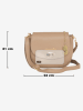 Anna Morellini Leder-Umhängetasche "Iseppa" in Beige - (B)24 x (H)21 x (T)9 cm