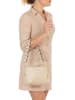 Anna Morellini Leder-Schultertasche "Gessica" in Beige - (B)27 x (H)20 x (T)12 cm