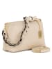 Anna Morellini Leder-Schultertasche "Gessica" in Beige - (B)27 x (H)20 x (T)12 cm