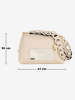 Anna Morellini Leder-Schultertasche "Gessica" in Beige - (B)27 x (H)20 x (T)12 cm