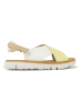 Camper Leder-Sandalen in Weiß/ Gelb