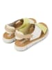 Camper Leder-Sandalen in Weiß/ Gelb